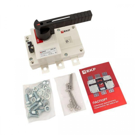 Рубильник-выключатель 3п 250А с рукояткой управления для прямой установки PowerSwitch PROxima EKF psds-250-3