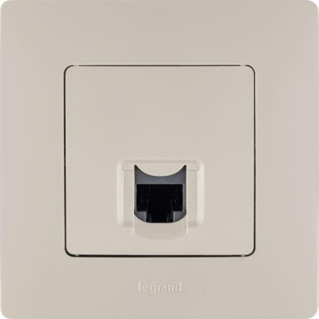 Розетка компьютерная 1-м СП Etika RJ45 кат.5E UTP механизм сл. кость IEK 672341