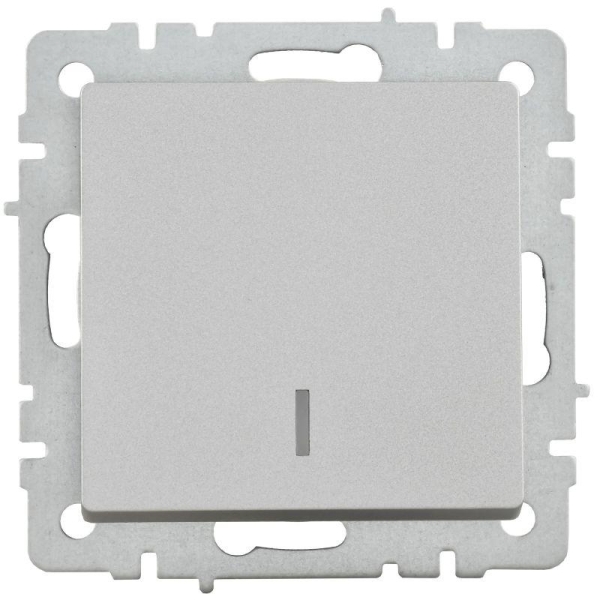 Выключатель 1-кл. СП BRITE ВС10-1-1-БрА 10А с индик. механизм алюм. IEK BR-V10-1-10-K47