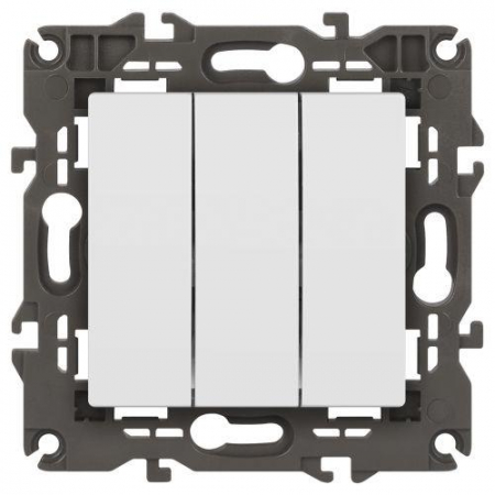 Выключатель 3-кл. СП Elegance 14-1107-01 10А IP20 250В 10AX механизм бел. Эра Б0034249