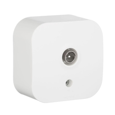 Розетка телевизионная TV 1-м ОП Quteo IP20 с топологией "звезда" бел. IEK 782215