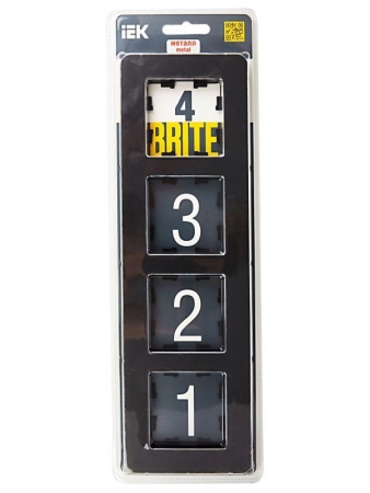 Рамка 4-м BRITE РУ-4-1-Бр метал. черн. RE IEK BR-M42-M-01-K02
