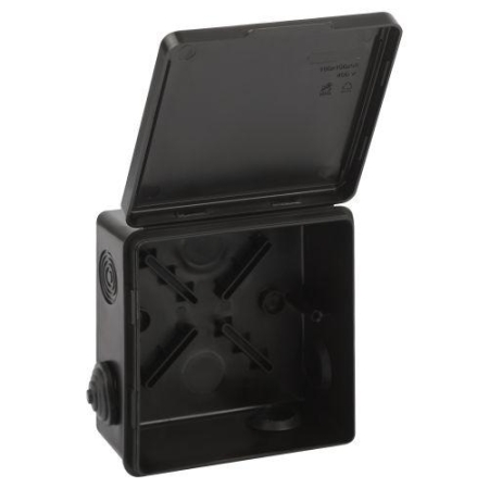 Коробка распаячная ОП 100х100х50мм с гермовводами 8 входов IP54 черн. KOR-100-100-50-8g-B Эра Б0061777