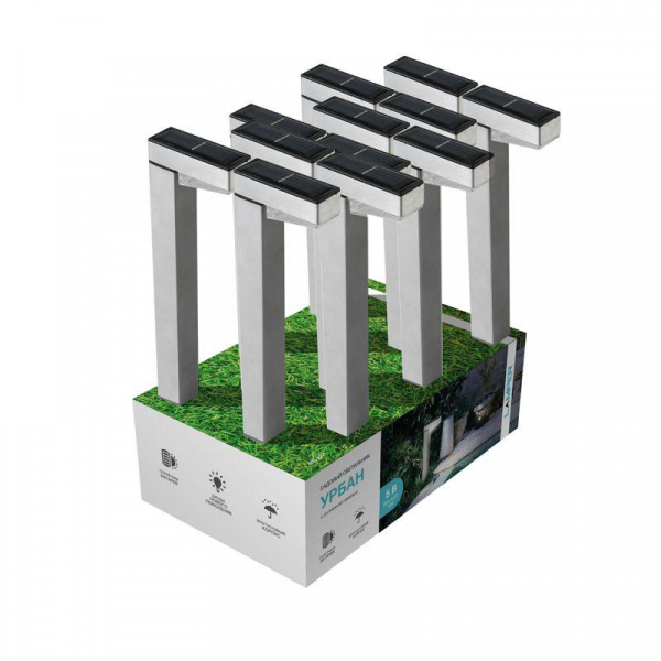 Светильник светодиодный садовый Урбан с солнечн. панелью и аккумулятором Lamper 602-272