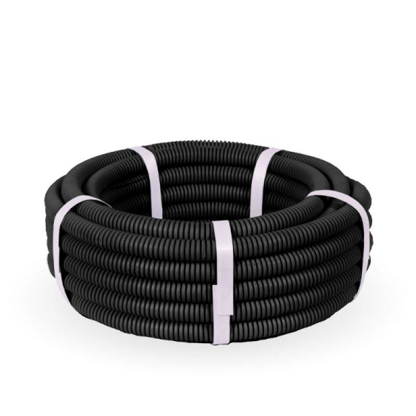 Труба гофрированная ПА d16мм с протяжкой (НГ) стойкая к УФ черн. (уп.10м) Промрукав PR02.0264