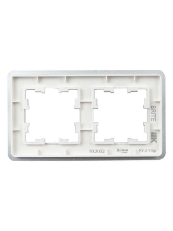 Рамка 2-м BRITE РУ-2-1-Бр метал. алюм. RE IEK BR-M22-M-01-K47