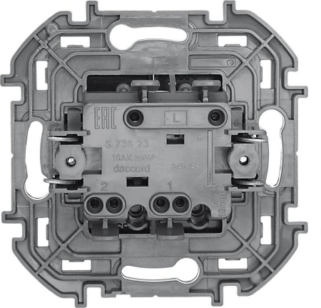 Выключатель 2-кл. Inspiria 10А IP20 250В 10AX механизм антрацит IEK 673623
