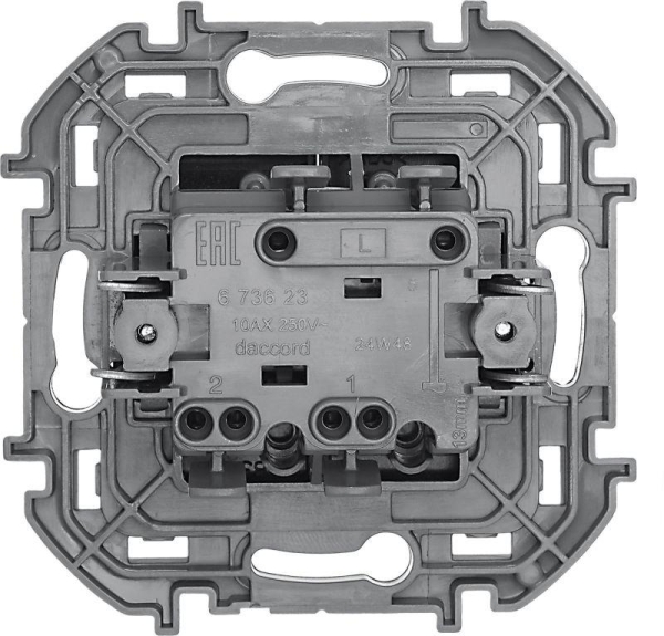 Выключатель 2-кл. Inspiria 10А IP20 250В 10AX механизм антрацит IEK 673623