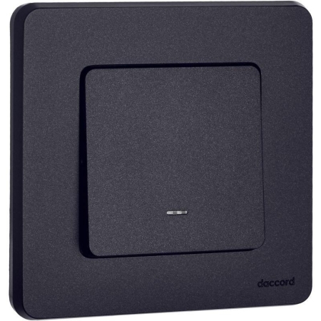 Выключатель 1-кл. Inspiria 10А IP20 250В 10AX с подсветкой/индикацией механизм антрацит IEK 673613