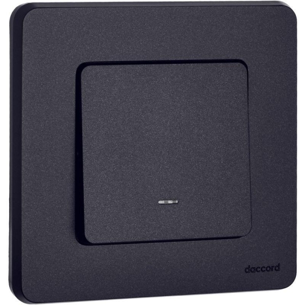 Выключатель 1-кл. Inspiria 10А IP20 250В 10AX с подсветкой/индикацией механизм антрацит IEK 673613