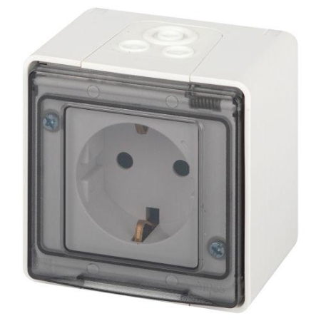 Розетка Эксперт 11-2501-01 2P+E IP55 16А-250В ОУ бел. Эра Б0063294