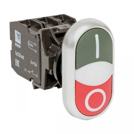 Кнопка LA32HND "Пуск-Стоп" крас./зел. с подсветкой 24В DC NO+NC EKF la32hnd-24