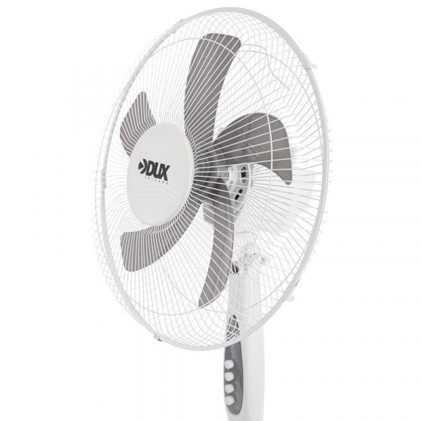 Вентилятор напольный 40Вт 5 лопастей подставка круглая механическое управление бел./син. DUX 60-0212