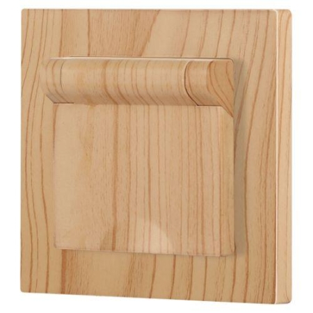 Розетка 1-м СП Accent 6-203-11 16А IP20 250В 2P+E Schuko с крышкой AL/CU сосна Intro Б0063479