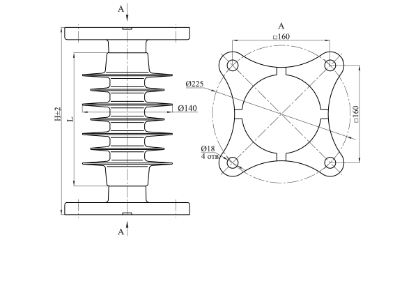 Изоляторы опорные полимерные типа ОСК 20-10-4 на напряжение 10 кВ