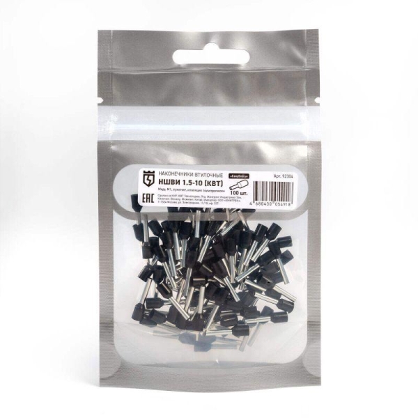 Наконечник штыревой втулочный изолированный НШВИ 1.5-10 КВТ 92304