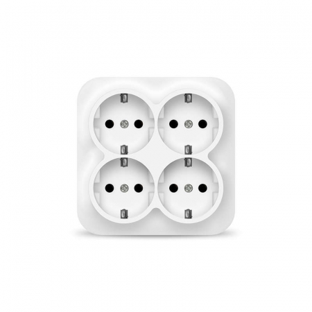 Розетка 4-м ОП 16А IP20 с заземл. бел. квадрат IONICH 1449