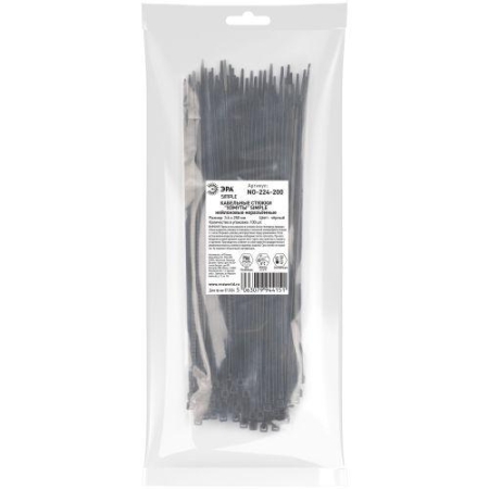 Хомут кабельный Simple 3.6х250 черн. NO-224-200 (уп.100шт) Эра Б0066035