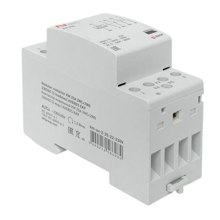 Контактор модульный КМ 25А 2NC+2NO 230В AC (2 мод.) AVERES EKF km-av-2-25-22-230V