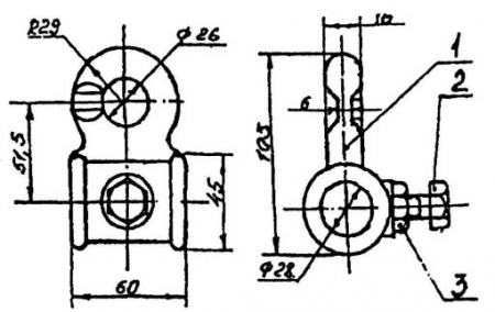 Ушко фиксаторное разрезное (тип УФР 3/4") - КС-014