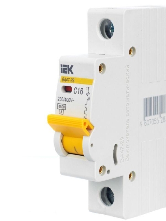 Выключатель автоматический модульный 1п C 16А 4.5кА ВА47-29 KARAT IEK MVA20-1-016-C