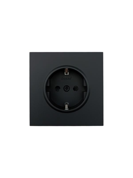 Розетка 1-мест. с защитн.шторк. ПБТ СП ZIMA IP20 10А безвинт. зажим черн. бархат LEZARD 704-4288-124BQC