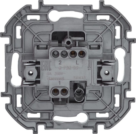 Выключатель кнопочный Inspiria 6А 250В без фиксации НО/НЗ механизм антрацит IEK 673693