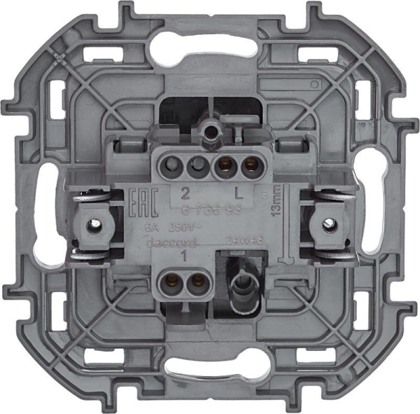 Выключатель кнопочный Inspiria 6А 250В без фиксации НО/НЗ механизм антрацит IEK 673693
