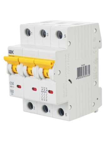 Выключатель автоматический модульный 3п C 50А 6кА ВА47-60M KARAT IEK MVA31-3-050-C