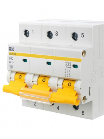 Выключатель автоматический модульный 3п C 80А 10кА ВА47-100 KARAT IEK MVA40-3-080-C