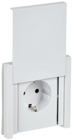 Розетка СП FORTE&PIANO16А IP44 FP219 с заземл. защ. шторки с крышкой безвинт. крепл. бел. IEK FP-R16-16-1-44-K01