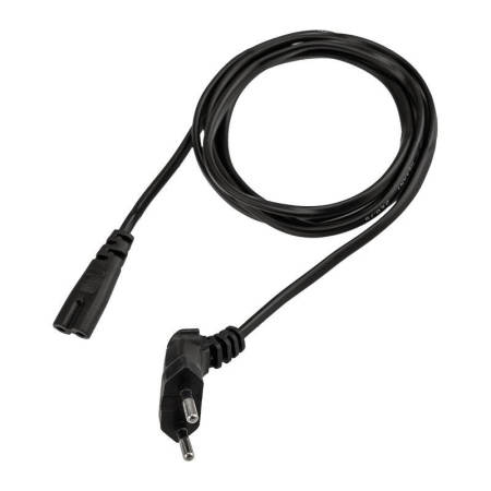 Шнур сетевой вилка угловая-евроразъем С7 кабель 2xх075кв.мм длина 1.5м (PVC пакет) Rexant 11-1104