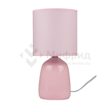 Светильник настольный JH2-02-pk E14 IP20 130х130х255мм керамика; ткань; PVC-пластик роз. JazzWay 5062337