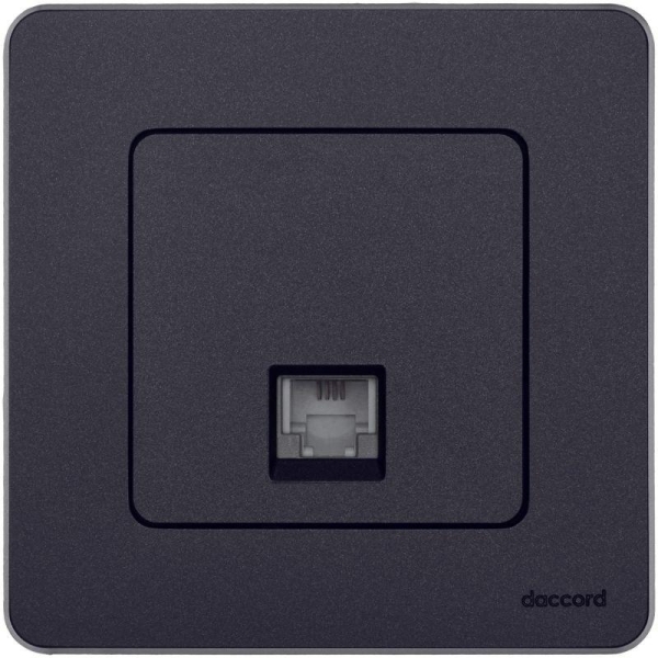 Розетка телефонная Inspiria RJ11 механизм антрацит IEK 673823