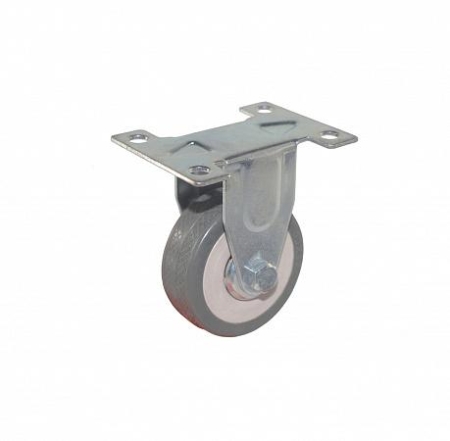 Колесо аппаратное неповоротное п/п обод резина сер. подшипник скольжения площадка d50 без тормоза Tech-Krep/Zitar 148491