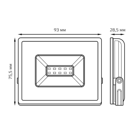 Прожектор светодиодный Elementary 10Вт 6500К IP65 900лм 200-240В ДО черн. GAUSS 613100310