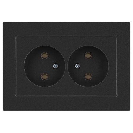 Розетка 2-м СП Accent 6-204-07 16А IP20 250В 2P AL/CU графит Intro Б0063435