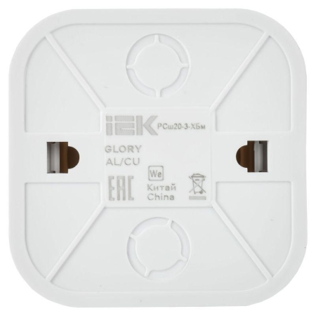 Розетка ОП GLORY РСш20-3-ХБм 16А с заземл. защ. шторки бел. матов. IEK ERH14-K01M-16