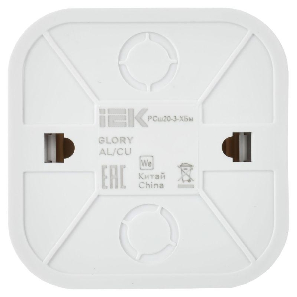 Розетка ОП GLORY РСш20-3-ХБм 16А с заземл. защ. шторки бел. матов. IEK ERH14-K01M-16