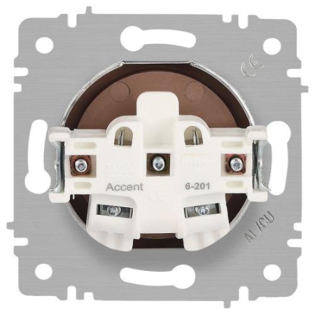 Розетка 1-м СП Accent 6-201-08 16А IP20 250В 2P бронза Intro Б0063670