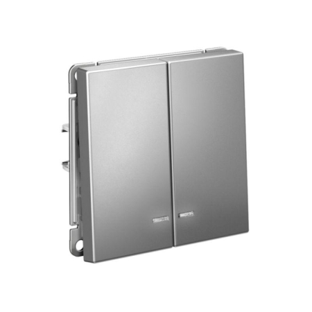 Выключатель 2-кл. ArtGallery (сх. 5а) 10AX с подсветкой механизм сталь SE GAL000953