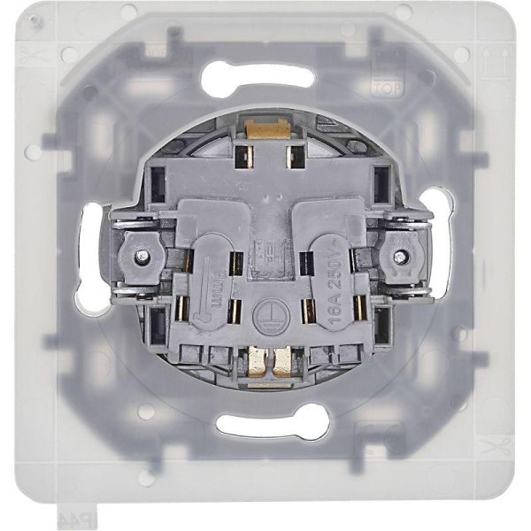 Розетка 1-м СП Inspiria 16А IP44 250В 2P+E защ. шторки с крышкой немецк. стандарт механизм алюм. IEK 673742