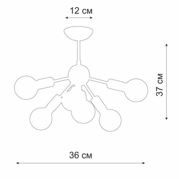 Люстра 6хE27 макс. 60Вт Vitaluce V3865/6PL