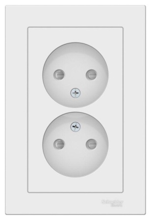 Розетка двойная AtlasDesign без заземл. со шторками16А в сборе лотос SE ATN001322