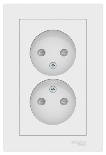 Розетка двойная AtlasDesign без заземл. со шторками16А в сборе лотос SE ATN001322