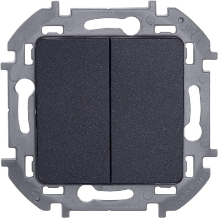 Выключатель 2-кл. Inspiria 10А IP20 250В 10AX механизм антрацит IEK 673623
