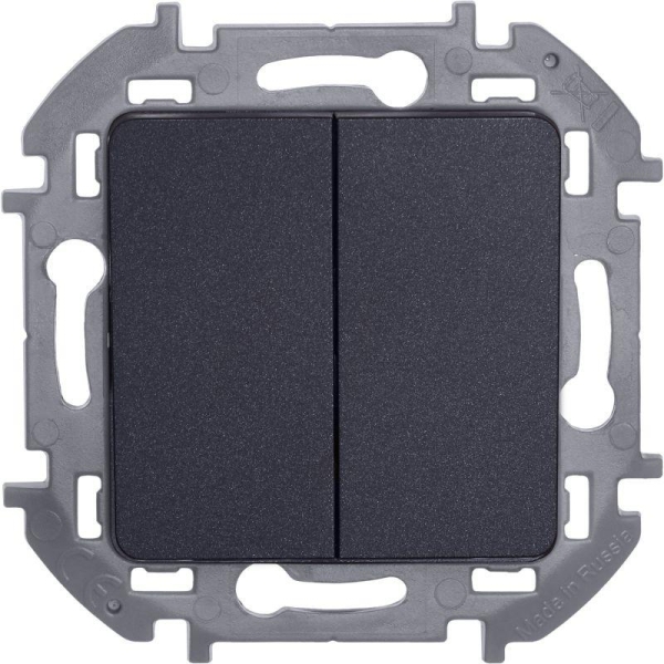 Выключатель 2-кл. Inspiria 10А IP20 250В 10AX механизм антрацит IEK 673623