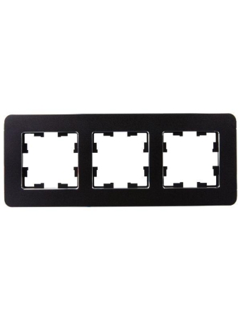 Рамка 3-м BRITE РУ-3-1-Бр метал. черн. RE IEK BR-M32-M-01-K02