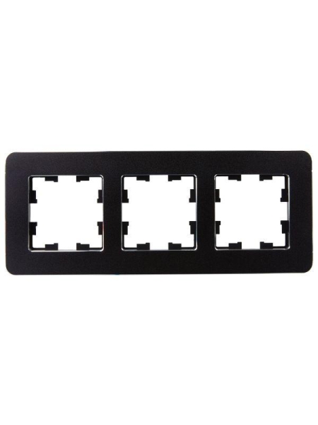 Рамка 3-м BRITE РУ-3-1-Бр метал. черн. RE IEK BR-M32-M-01-K02