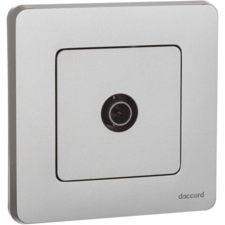 Розетка телевизионная TV Inspiria 2дБ 0-2400мГц с топологией "звезда" механизм алюм. IEK 673852